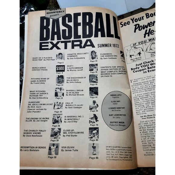 Baseball Extra Summer 1972 Magazine Aaron Braves World Series Sports Quarterly - Picture 2 of 3